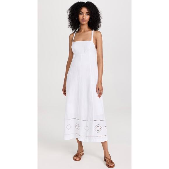 Madewell Dresses & Skirts - Madewell Embroidered Eyelet Tie Back Cami Midi Dress Size 10 White